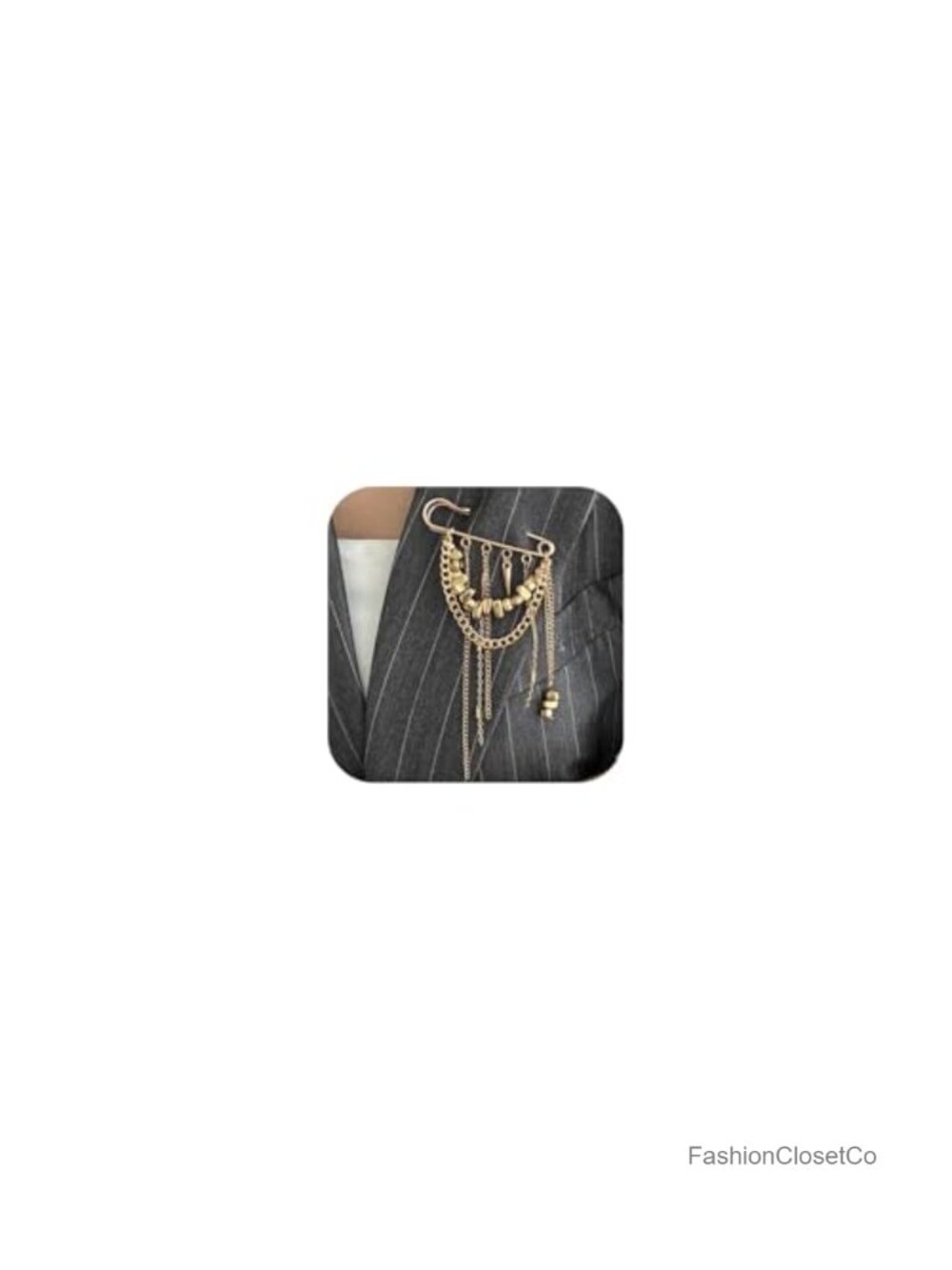 Hanging Long Chain Tassel Brooch Pin Women Gold Silver Tone Sweater Jewelry